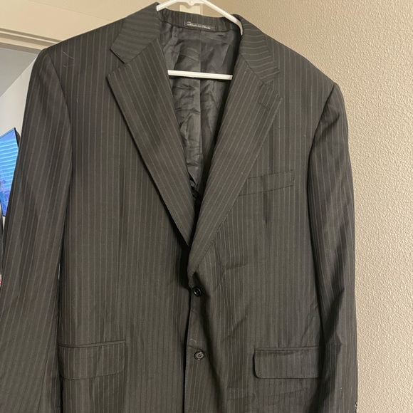 Canali black suit 100% wool